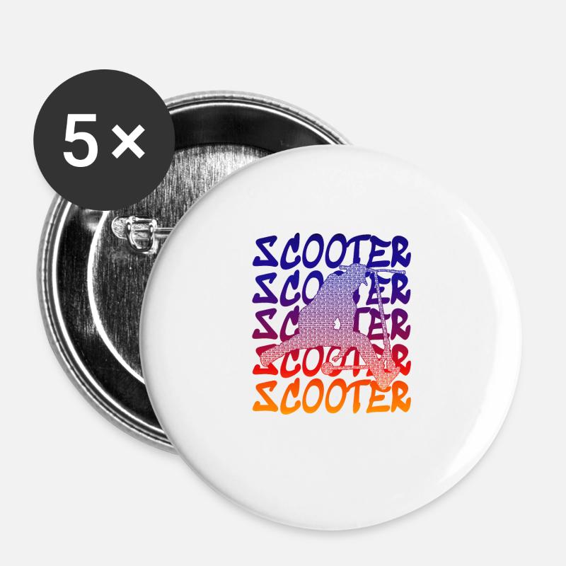 Stunt Scooter - Buttons large 2.2''/56 mm (5-pack) - white