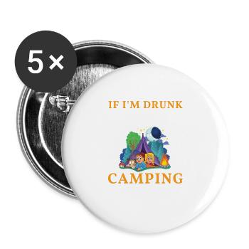 Camping - Lot de 5 grands badges (56 mm) - blanc - Devant