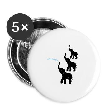 Elephant Safari Africa Elephant Wilderness Gift - Buttons large 2.2''/56 mm (5-pack) - white - Front