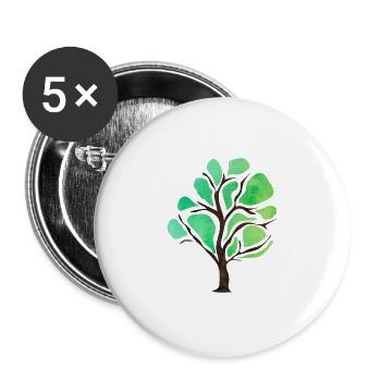 Tree Trees Environmental Protection Nature Conservation CO2 Oxygen - Buttons large 2.2''/56 mm (5-pack) - white - Front