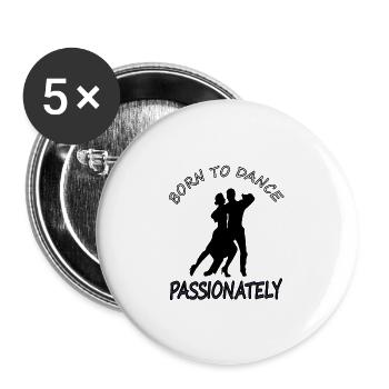 danse couple de danse cours de danse danseur danseur cadeau - Lot de 5 grands badges (56 mm) - blanc - Devant