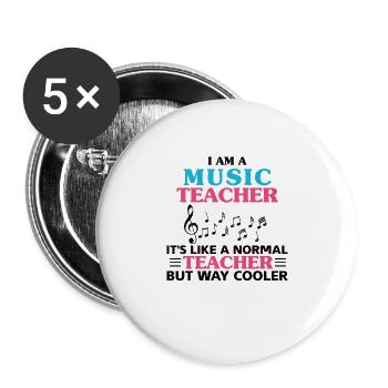 Music Teacher Instrument Sheet Music Musical Musician - Buttons large 2.2''/56 mm (5-pack) - white - Front