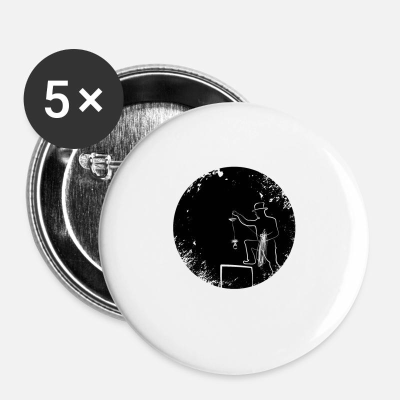 Schornsteinfeger Schlotfeger - Buttons groß 56 mm (5er Pack) - Weiß