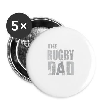 Rugby Dad Dad Football Sports Father's Day Gift - Buttons large 2.2''/56 mm (5-pack) - white - Front