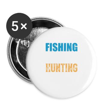Fischen Jagd - Buttons groß 56 mm (5er Pack) - Weiß - Vorne