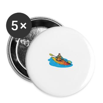 Funny canoe kayak rowing and paddle sport saying - Buttons large 2.2''/56 mm (5-pack) - white - Front