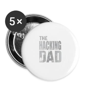 The Hacking Dad Hacker Father Papa Code Computer - Buttons large 2.2''/56 mm (5-pack) - white - Front