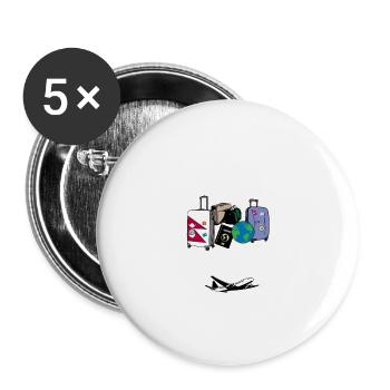 Nepal flag I Nepalese Souvenirs - Buttons groß 56 mm (5er Pack) - Weiß - Vorne