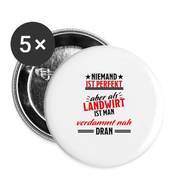 Landwirt Lustiger Spruch Traktor Beruf Geschenk - Buttons groß 56 mm (5er Pack) - Weiß - Vorne