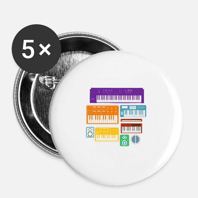 ADSR Modular Techno Festival Nerd Synthesizer - Buttons large 2.2''/56 mm (5-pack) - white