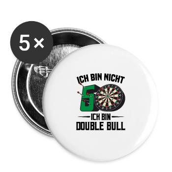 50. Geburtstag Darts Geschenk 50 Ehrentag Männer - Buttons groß 56 mm (5er Pack) - Weiß - Vorne