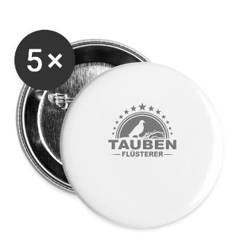 Taube Taubenflüsterer - Buttons groß 56 mm (5er Pack) - Weiß - Vorne