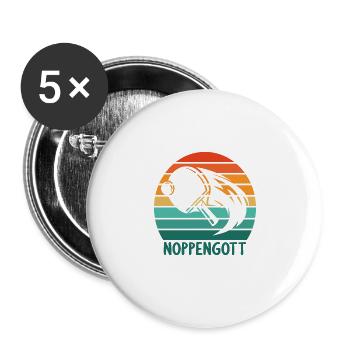 Tischtennis Spieler Spielerin Noppengott - Buttons groß 56 mm (5er Pack) - Weiß - Vorne