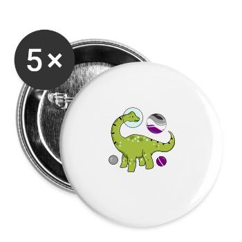Brachiosaure dans l’espace Ace Pride - Lot de 5 grands badges (56 mm) - blanc - Devant