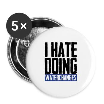 Funny aquarium, aquarist and aquarium fish - Buttons large 2.2''/56 mm (5-pack) - white - Front