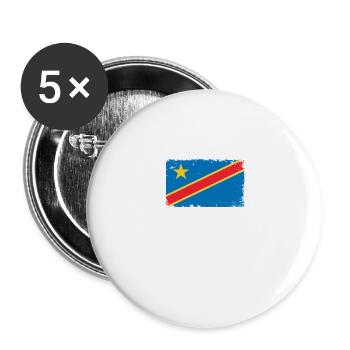 Congo Drapeau De Battements de coeur Vintage Congo - Lot de 5 grands badges (56 mm) - blanc - Devant