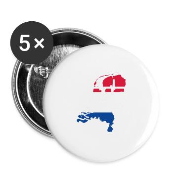 Pays-Bas Herzschlag Flagge Vintage Pays-Bas - Lot de 5 grands badges (56 mm) - blanc - Devant
