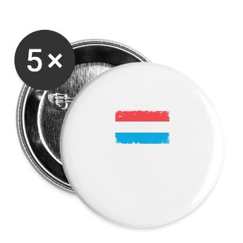Luxembourg Herzschlag Flagge Vintage Luxembourg - Lot de 5 grands badges (56 mm) - blanc - Devant