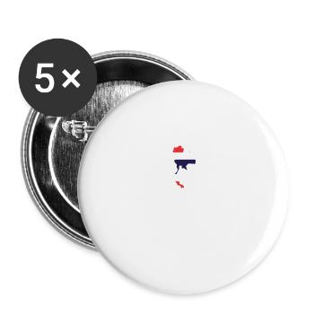 Thaïlande Heartbeat Flag Vintage Thaïlande - Lot de 5 grands badges (56 mm) - blanc - Devant