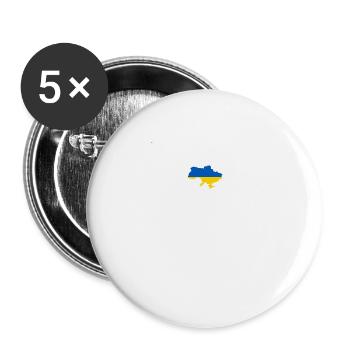 Ukraine Heartbeat Flag Vintage Ukraine - Buttons large 2.2''/56 mm (5-pack) - white - Front