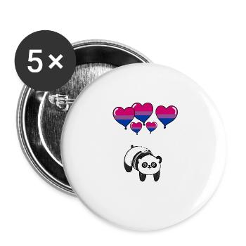 Panda Bisexual Pride - Buttons large 2.2''/56 mm (5-pack) - white - Front