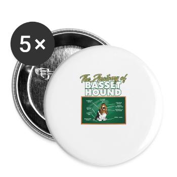 Anatomy Of A Basset Hound I Funny Basset - Buttons large 2.2''/56 mm (5-pack) - white - Front