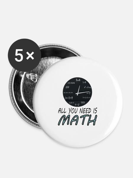 Mathe studieren Mathe-Student Mathstudium Geschenk - Buttons groß 56 mm (5er Pack) - Weiß