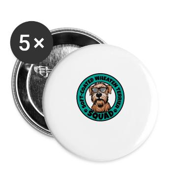 Soft-Coated Wheaten Terrier Squad I Dog Lover - Buttons groß 56 mm (5er Pack) - Weiß - Vorne