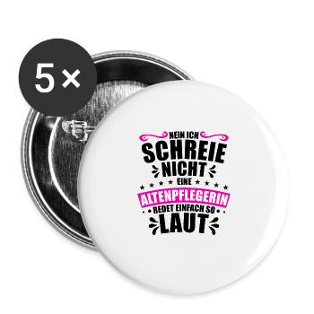 Altenpflege Seniorenpflege Lustiges Altenpflegerin - Buttons groß 56 mm (5er Pack) - Weiß - Vorne