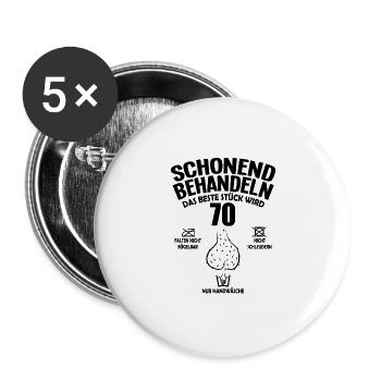 70 Geburtstag Geschenk Club der alten Säcke 70 - Buttons groß 56 mm (5er Pack) - Weiß - Vorne