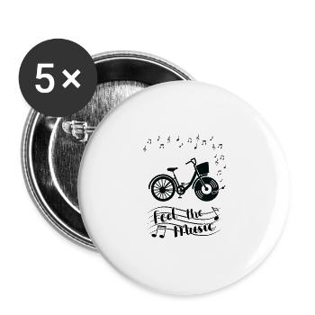 Feel The Music Bike with Vinyl Record - Buttons large 2.2''/56 mm (5-pack) - white - Front