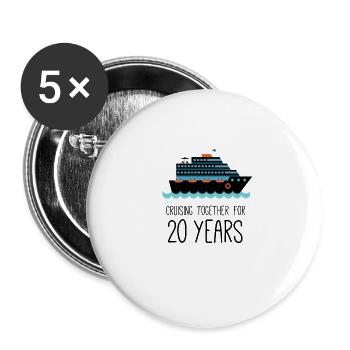 Cruising Together For 20 Years Wedding Anniversary - Buttons large 2.2''/56 mm (5-pack) - white - Front