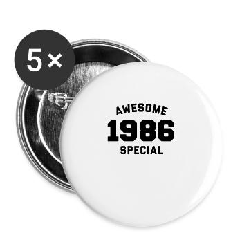 Funny Birthday Awesome Special 1986 - Buttons groß 56 mm (5er Pack) - Weiß - Vorne