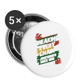 Juneteenth Black History Day Pride Gift - Buttons large 2.2''/56 mm (5-pack) - white - Front