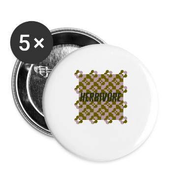 Herbivore Shirt, Vegetables Tee, Vegan Eating - Buttons large 2.2''/56 mm (5-pack) - white - Front