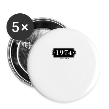 Funny Birthday Limited Issue 1974 - Buttons large 2.2''/56 mm (5-pack) - white - Front