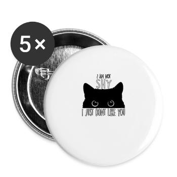 Misanthropes cat owner cats gift cat - Buttons large 2.2''/56 mm (5-pack) - white - Front