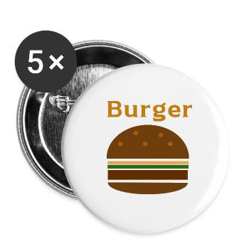 Burger - Buttons large 2.2''/56 mm (5-pack) - white - Front