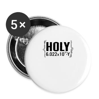 Chemise Chemical Pun Element, Holy 6.0022x1023 Y - Lot de 5 grands badges (56 mm) - blanc - Devant