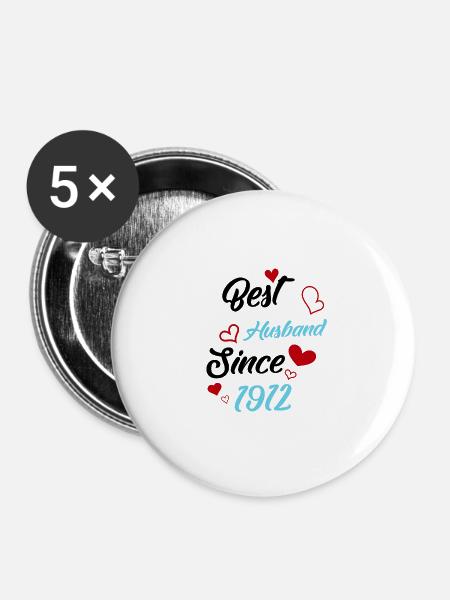 Bester Ehemann seit 1912 Hochzeit - Buttons groß 56 mm (5er Pack) - Weiß
