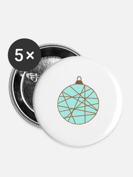 Christbaumkugel - Buttons groß 56 mm (5er Pack) - Weiß