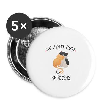 The Perfect Couple For 78 Years Wedding - Buttons large 2.2''/56 mm (5-pack) - white - Front