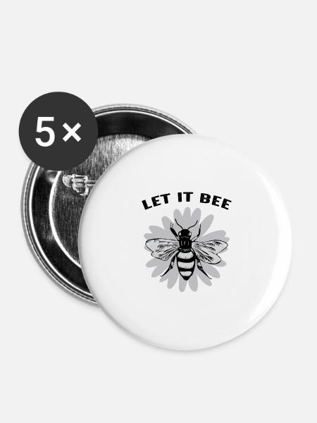Let it bee - Nachhaltigkeit - Buttons groß 56 mm (5er Pack) - Weiß
