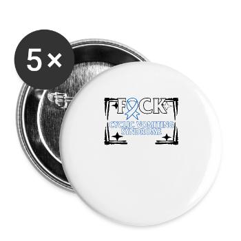 Zyklisches Erbrechenssyndrom T-Shirt, Fick CVS Blau - Buttons groß 56 mm (5er Pack) - Weiß - Vorne
