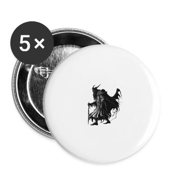 Horror Krampus T-Shirt Evil Christmas Custom. - Buttons large 2.2''/56 mm (5-pack) - white - Front