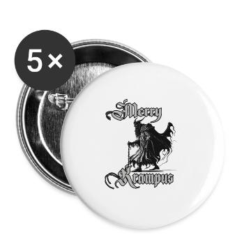 Horror Krampus T-Shirt Süddeutsch Weihnachtsmann - Buttons groß 56 mm (5er Pack) - Weiß - Vorne