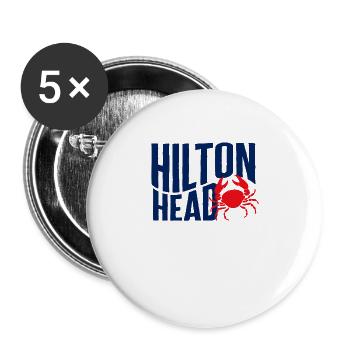 South Carolina Shirt, Hilton Head Island Crab Tee - Buttons large 2.2''/56 mm (5-pack) - white - Front