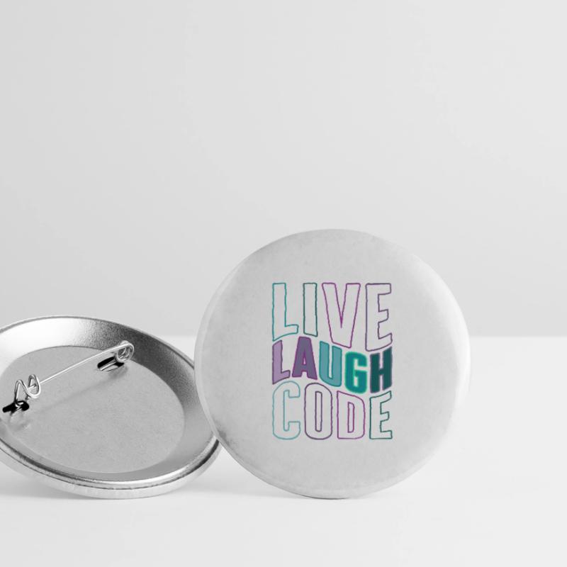 Programmer Shirt, Live Laugh Code Tee, Coding Buttons large 2.2''/56 mm (5-pack)