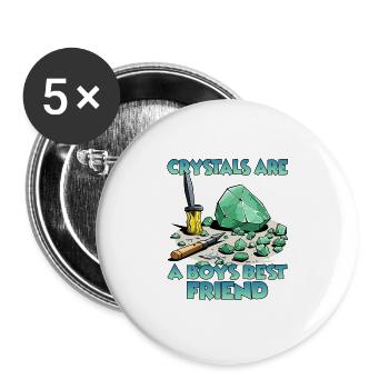 Funny motif for crystal growers and fans of - Buttons large 2.2''/56 mm (5-pack) - white - Front