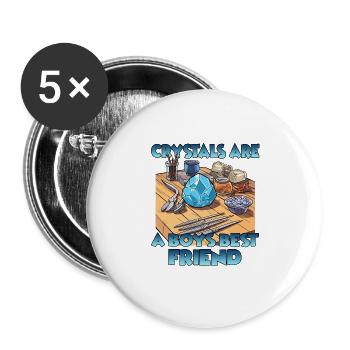 CrystalArtisans Cadeau de culture de cristal - Lot de 5 grands badges (56 mm) - blanc - Devant